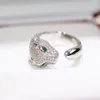 Panthere-serien Ringar Vintage Stones Factory Direktförsäljning Retro Högkvalitativt varmt märke för Kvinna AAAAA 18K Guldpläterad Advinced Diamants Utsökt Presentdesigner Ring