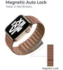 Leather Link For Apple watch band 44mm 40mm 41mm 45mm 42mm 38mm original Magnetic Loop bracelet iWatch series 3 5 4 SE 6 7 strap H1123