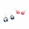 Funny Mini Headset Dangle Earrings Resin Creative Music Dangles For Woman Girl Asymmetrical Drop Earring Birthday Gift