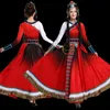 Tibetisches Volkstanzkostüm, altes Prinzessinnenkleid, elegante nationale Bühnenkleidung für Damen, mongolisches Festival, langes Performance-Kleid