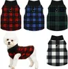 Fleece väst hund tröja buffel plaid hund kläder julklänning halloween kostymer varm jacka vinter husdjur kläder med koppel ring för små hundar katt 24 färg XL A229