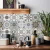 Naklejki ścienne 24pcs backsplash płytka skórka klei klei wodoodporne zdejmowane naklejki schodowe do łazienki do wystroju kuchni 8930222