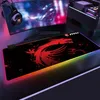 MSI LOGO grand clavier tapis de bureau RGB grand tapis de souris Gamer grand tapis de souris ordinateur tapis de souris LED rétro-éclairage gamer tapis de souris tapis cadeau