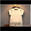 Moda Dziewczyny Tshirt Dress Summer Dzieci Biały Kwiat Cekiny Tassels Spódnica Odzież dziecięca Dziewczynka Casual Tshirts 5PCLOT QPFU2 GIR JFCNT