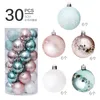 6 cm x 30 pièces par boîte décorations d'arbre de Noël décor intérieur boules peintes colorées ornements en 5 éditions SYBA06