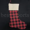 Sublimation Buffalo Plaid Bas De Noël 12 Styles Blanc De Noël Bonbons Chaussettes Sac Cadeau Santa Bas Arbre De Noël Oranment CYZ3280