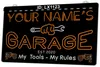 LX1123 Your Names Garage My Tools Rules Light Sign Dual Color 3D Engraving