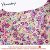 Yitimuceng Vintage Bandażer Kwiatowy Pint High Waist Mini Sukienki Kobiety A-Line V-Neck Spring French Fashion Słodka sukienka 210601