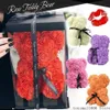 NOVO!!! Rose Teddy Bear Novo Dia dos Namorados Presente 25 cm Flower Bear Decoração Artificial Presente de Natal para Mulheres Valentim Presente EE