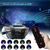 Smart Illumination Remote Night Light Projector Ocean Wave Voice App Control Bluetooth Speaker Galaxy 10 Colorful Light Starry Scene for Kids Game Party Room