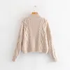 H.SA Ropa Mujer Kvinnor Sweater Cardigans Button Up Twisted Jacket Loose Crop Top Kvinna Knit Coat 210417