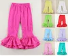 15 enfants filles pantalons à volants d'été bonbon solide pour bande élastique multicolore 95% coton