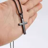 Classic Cross Necklace Men Stainless Steel Silver Black Gold Chain Pendant Necklace For Men Jewelry Gift G220310