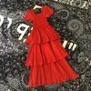 Ankunft Hohe Qualität Sommer 3D Polka Dot Elastische Kuchen Frauen Kleid Dünne Spitze Luxus Elegante Süße Vestidos 210529