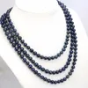 Черное жемчужное длинное ожерелье 7-8 мм DIY Handmade ювелирные изделия 55 дюймов Подходит для женщин для участия в партийной одежде