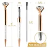 Diamond Pen Big Crystal Point Pens Stationery Ballpen الزيتي تدوير ملتوية أسود ملتوية