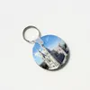 Sublimation Blank Wooden Keychain Pendant Heat Transfer Round Keychain Key Chain Luggage Decoration Keyring DIY Gift