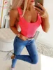 Sexy Women Summer Solid Color Tanks Top Corn Button Decor SleevelSquare Collar Slim Casual Pullovers Top for Streetwear X0507