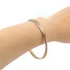 1 set (3 pezzi/set) braccialetti impilabili alla moda in acciaio inossidabile per regali di gioielli per ragazze da donna 23 cm-22 cm di lunghezza (diametro 6,8 cm) Q0719