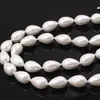 Collana di dichiarazione della Boemia fatta a mano Donna Gioielli di perle simulate a goccia Perle di vetro bianco Collane a catena corta Girocolli A570 da 18 pollici