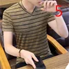 Letnia koreańska wersja Trendu męska cienka sekcja Slim Silk Short-Sleeved T-shirt 210420