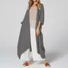 Blusas femininas Camisas Verão Celmia Long Kimono Vintage Cardigan 2022 Moda Celted Casual Solta Beach Cobertura Up Sólidos Oversized Tops
