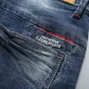 Shorts män rippade korta jeans designer klassiska mode raka breeches sommar kort jean bermuda manlig denim märke kläder 210518