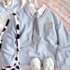 Joinyouth Sweter Kobiety Cute Rabbit V-Neck Dzianiny Pullowce Kobiet Roupas Luźna Knitwear Jumper Preppy Style Sueter Topy 210805