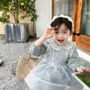 Flickor 'Lace Overaller Lolita Dress Suit Children's Princess Dress 2020 Spring and Autumn Baby Floral Långärmad Prinsessans klänning Q0716