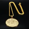 Witchcraft pentagram rostfritt stål kedja halsband för män guld färg hängsmycken smycken cadenas para hombrre n1163s02 hänge