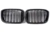 2 pièces adaptées pour BMW 2018-2021 ans X3X4G01G02 grille d'admission d'air avant noire brillante en fibre de carbone à simple ligne et double ligne modifiée