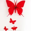 Acrylic Romantic Butterfly 3D Stereo Wall Clock Bedroom Living Room Background Decorative Hanging Black Home Decoration Clocks