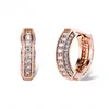 Simple Girls Earring Iced Cubic Zirconia Round Hoop Earrings Fashion Jewelry Accessories For Gift