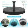 Pompa a fontana solare 1.4W Circle Garden alimentata ad acqua galleggiante per vaschette per uccelli 210713