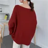 Korean clothes loose sexy slash neck knitted sweater for women big size warm autumn winter pullovers tops famale YJ740 210527