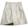 Summer Women's Leather Skirt Pu Black White High Waist Short Asymmetric Woman Mini s Female Clothes 210619