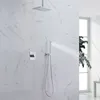 Система тропического душа для ванны 8 x 12-дюймовый светодиод с ручным распылителем отполированный хром