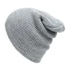 Bérets femme hiver chaud chapeaux mode décontracté couleur unie bonnet chapeau plus épais tricoté casquettes Hip Hop Slouchy Skullies bonnets