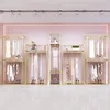 Clothing store display rack Commercial Furniture gold clothes racks floor type Shoe bag table Double deck wedding dress shelf