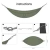 Hammocks Ao Ar Livre Parachute Parachute Portátil Handy Tecido Hammock Campo Caminhada Camping Barraca Jardim Swing Cama de suspensão com cordas Carabiners 44Colors WMQ790