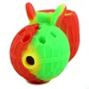 Colorful Pipes Silicone Animal Shape Dry Herb Tobacco Smoking Handpipe Portable Glass Filter Bowl Cover Caps Innovative Design Cigarette Holder DHL