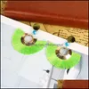 Dangle ljuskrona örhängen smycken hyperbolisk bohemisk fläktformad tofs för kvinnor vintage frans sektor uttalande droppe örhänge kvinnlig boh