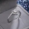 Femmes engagement mariage zircon zircon anneaux cristal coeur bagues cadeau pour l'amour mode bijoux accessoires taille 6-10