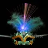 LED Halloween Party Flash Glowing Feather Mask Mardi Gras Masquerade Cosplay Maschere veneziane Costumi di Halloween T9I0018115216006