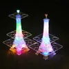 Colorato luminoso LED cristallo Torre Eiffel Portabicchieri da cocktail Supporto VIP Servizio S Glorificatore in vetro Espositore Decorazioni per feste298T