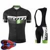 Herren-Radtrikot-Set 2021 Sommer SCOTT Team Kurzarm-Bike-Shirt Trägerhose Anzüge Schnell trocknende, atmungsaktive Rennkleidung Größe XXS-6XL Y21041083