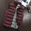 Otoño invierno hombres algodón chaleco chaqueta color sólido sin mangas abajo chaleco chaqueta masculina chaleco casual abrigo más tamaño 5xl 211104