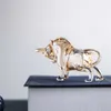 Charme HD et statues de cristal FengShui chanceux Wall Street Bull Figurine Sculpture Home Office Bureau Décoratif Objets de collection Cadeau 210924