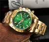 Montres-bracelets pour hommes en acier inoxydable Golden Men Fashion Casual Watch All Small Dial Work Clock