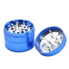 Aluminum Alloy 4 Piece Herb Tobacco Spice Herbal Grass Grinder 63MM Smoke Crusher Hand Crank Muller Mill Pollinator Smoking Pipe